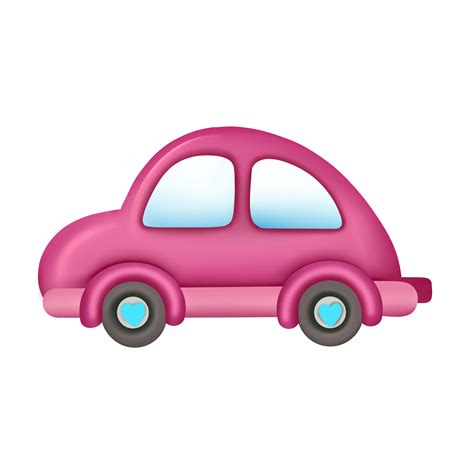 Pink car with hearts on wheels 18930908 PNG