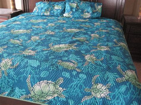 Kauhale Living Queen Size Hawaiian Quilted Quilt Bedding Bedspread Comforter & 2 Pillow Shams ...