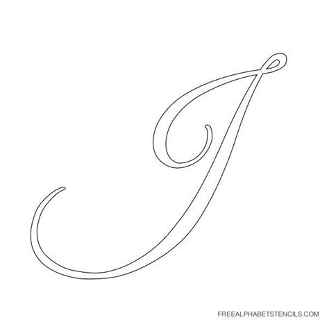 Cursive Letter Alphabet Stencil J | Letter stencils, Alphabet stencils ...