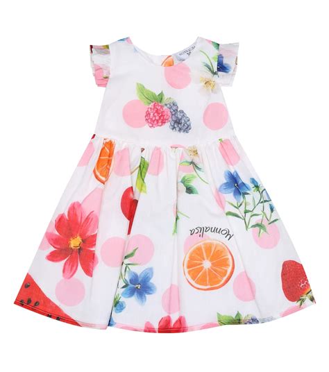 Baby Printed Cotton Dress - Monnalisa | Mytheresa