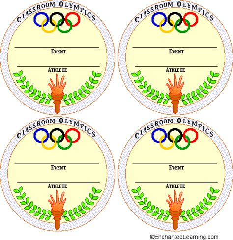 Medal Templates Color: 2 - EnchantedLearning.com