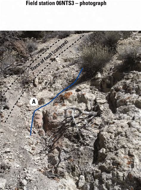 Figure A14. View of fault zone on eastern flank of Rainier Mesa. Fault ...