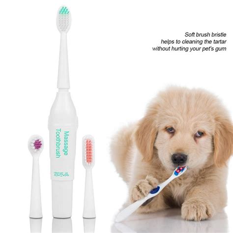 LYUMO Pet Dog Electric Toothbrush Teeth Cleaning Tool with 2 Brush heads, Pet Dog Electric ...