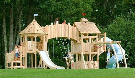 Los columpios de madera más completos para exterior | Playset outdoor, Backyard playground, Play ...