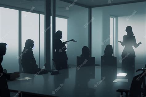 Premium Photo | Illustration of a woman silhouette conducting a meeting ...