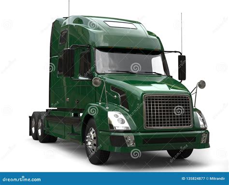 Green Semi Truck 18 Wheeler Big Rig Hauler Royalty-Free Stock Photo | CartoonDealer.com #61001991