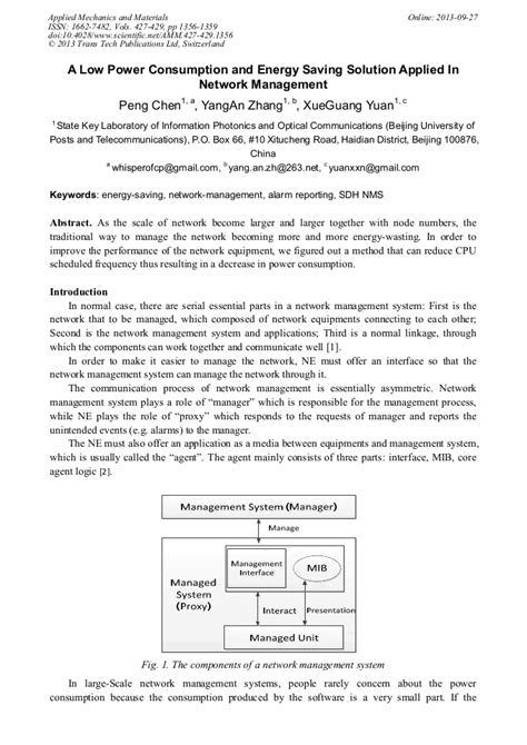 A Low Power Consumption and Energy Saving Solution Applied in Network ...