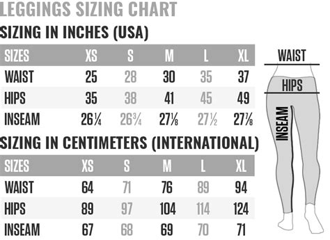 inc leggings size chart