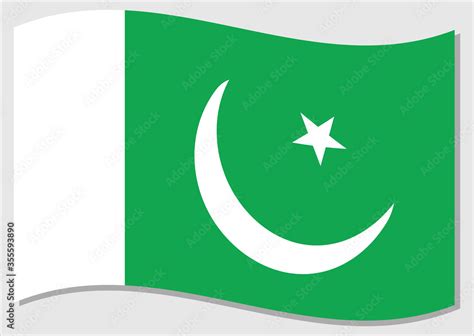 Waving flag of Pakistan vector graphic. Waving Pakistani flag ...