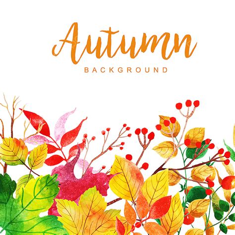 Autumn Leaves Watercolor Vector Hd Images, Beautiful Watercolor Autumn Leaves Background ...