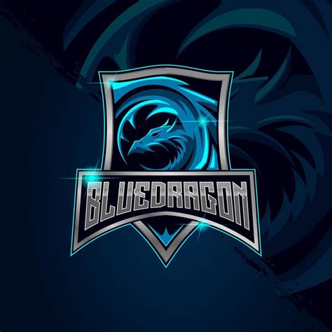 Blue Dragon esport logo design template 14561468 Vector Art at Vecteezy