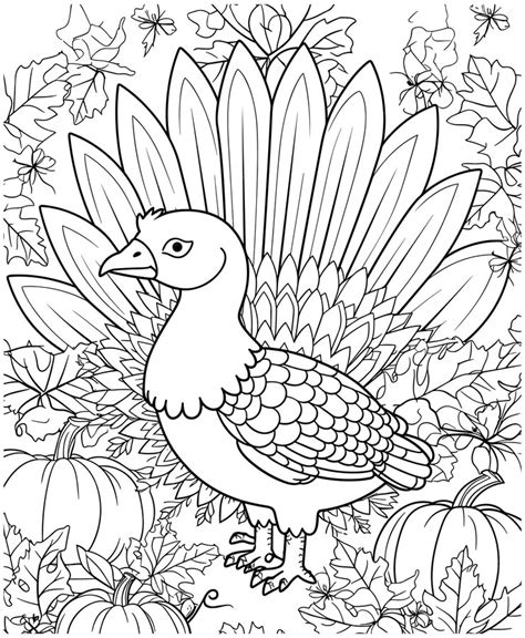 Premium Vector | Realistic turkey coloring pages