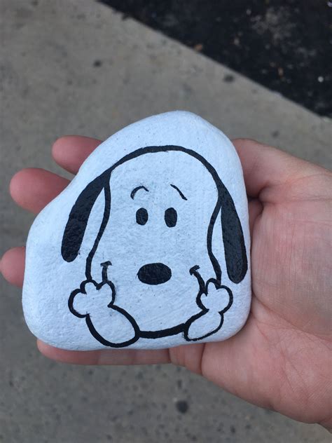 Pin by Emimi M on Snoopy drawing | Rock crafts, Painted rocks craft ...