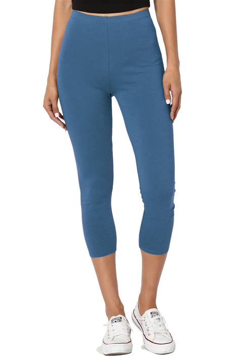 TheMogan - TheMogan Women's Basic Cotton Spandex Cropped Capri Leggings ...