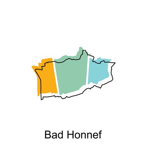 Bad Honnef City of Germany map vector illustration, vector template with outline graphic sketch ...