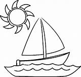 Boat And Sun Coloring Page  Free Printable Pages sketch template