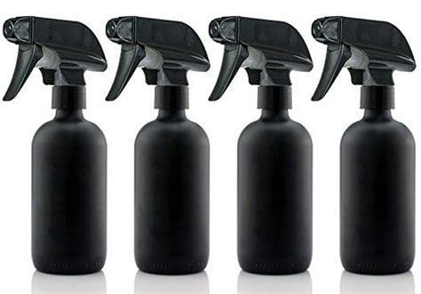 Large 8 oz Black Matte Glass Spray Bottles with Chalkboard Labels (4 Pack), BPA Free for ...
