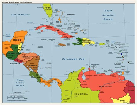 America Caribbean Political Map - MapSof.net