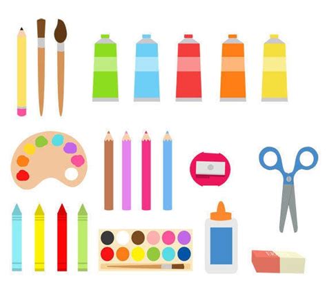 Art Supplies Clip Art Collection Creativity Drawing Paint - Etsy Australia