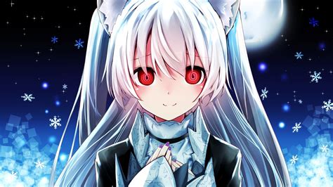 White Haired Red Eyes Anime Girl Wallpapers - Wallpaper Cave