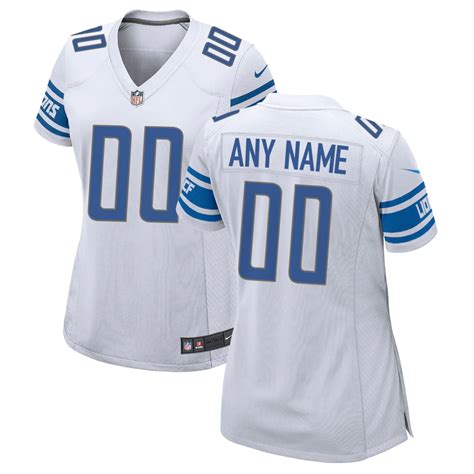 Women's Nike White Detroit Lions Custom Game Jersey