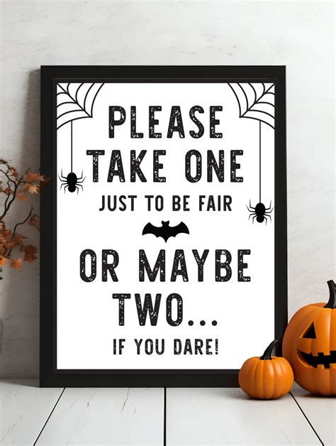 Free Printable Halloween Candy Sign | Please Take One - Pjs and Paint