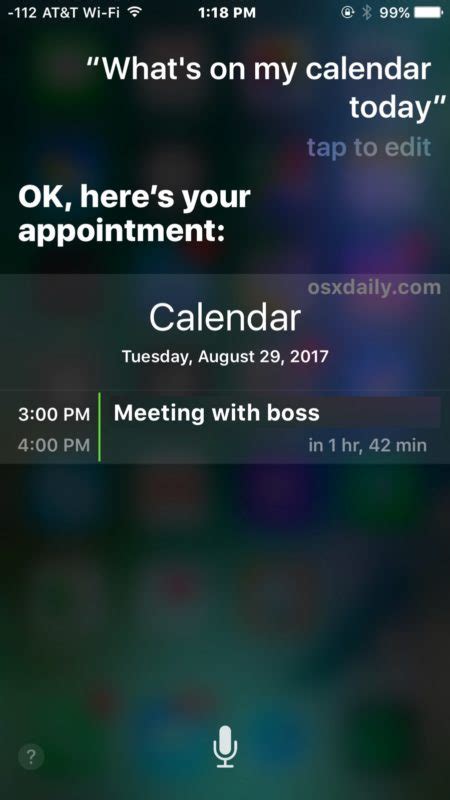 Have Siri Show Your Calendar & Appointments on iPhone, iPad, or Mac