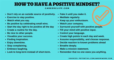 11 Tips How to Have A Strong, Positive Mindset: 18 Benefits - CareerCliff