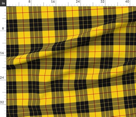 Yellow and Black Plaid Fabric Macleod Plaid By | Etsy