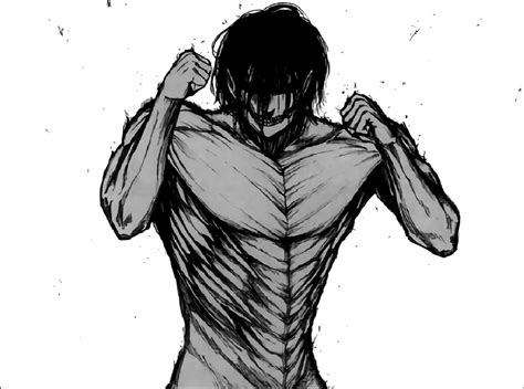 Eren Yaeger in his Titan form (vol. 2, p. 141, 2010). Notice the elfin ...