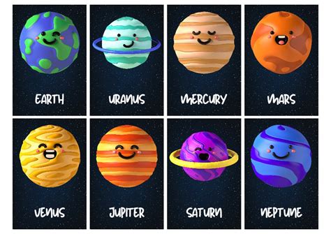 Learning The Planets Kids Flash Cards | Etsy