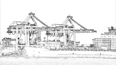 Cargo Ship Sketch at PaintingValley.com | Explore collection of Cargo Ship Sketch