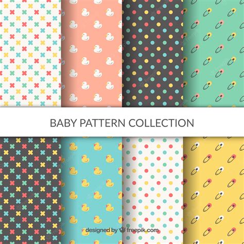 Premium Vector | Baby patterns collection in flat style