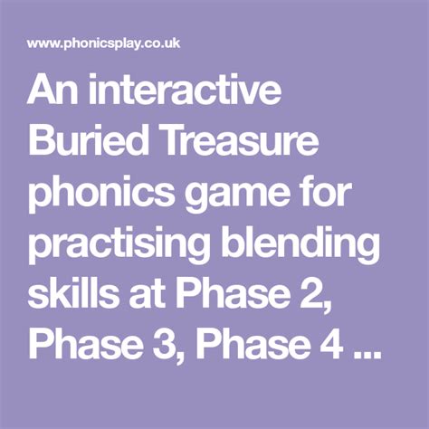 An interactive Buried Treasure phonics game for practising blending ...