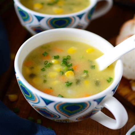 Sweet Corn Soup Recipe | Sweet corn vegetable soup