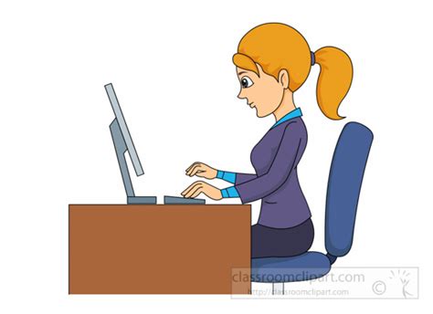 Business Clipart- woman-working-in-office-clipart-623 - Classroom Clipart