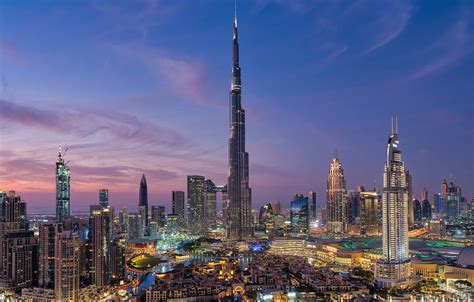 Wallpaper building, home, panorama, Dubai, night city, Dubai ...