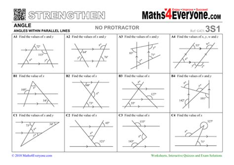Angles And Parallel Lines Worksheet