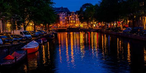 Amsterdam Canal at night. | Canal, Amsterdam, Travel