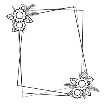 Rectangle Flower Frame PNG Transparent Images Free Download | Vector Files | Pngtree