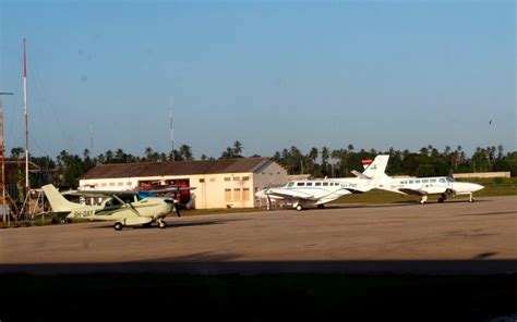 Zanzibar airport – most flights are operated by small aircrafts like these