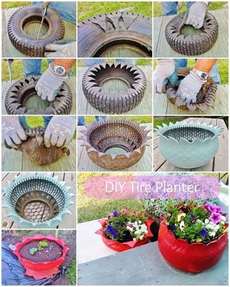 DIY Tire Planters Ideas 8 | Tire planters, Tire garden, Garden projects