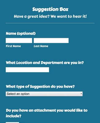 Suggestion Box Template Form Template | Jotform