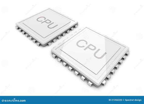 Dual core CPU stock illustration. Illustration of electronic - 21356320