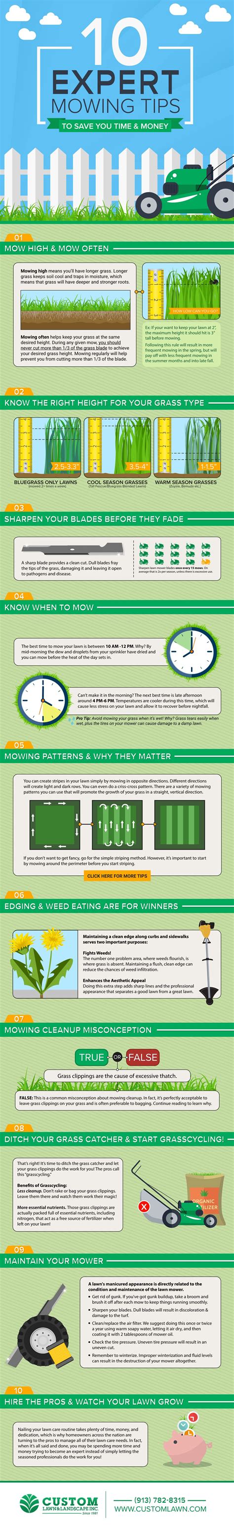 10 Expert Lawn Mowing Tips Infographic | Mowing, Infographic, Tips