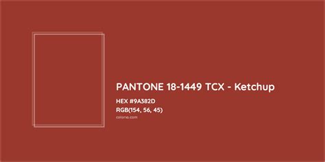 About PANTONE 18-1449 TCX - Ketchup Color - Color codes, similar colors and paints - colorxs.com