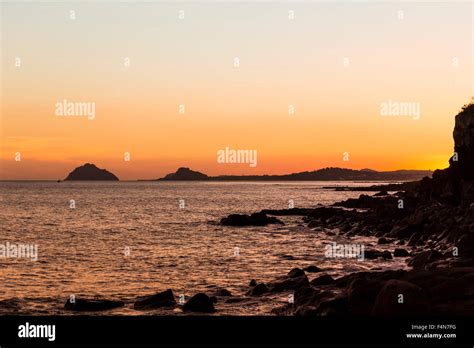 Sunset in Jeju Island Stock Photo - Alamy