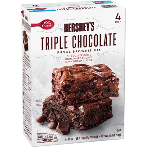 Hersheys Triple Chocolate Brownie Mix (20 Oz., 4 Pk.) - Walmart.com