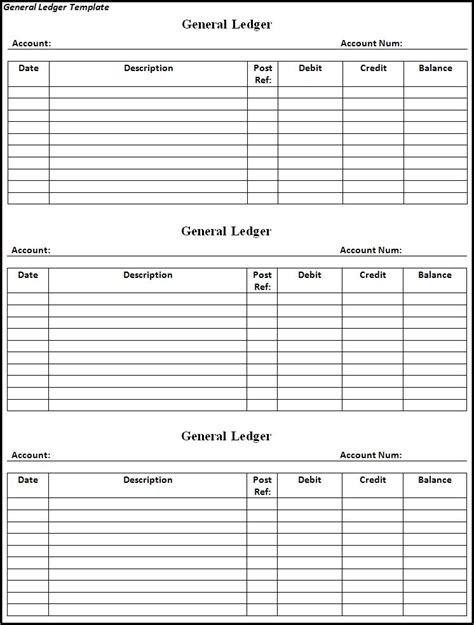 General Ledger Template | Free Printable Word Templates,