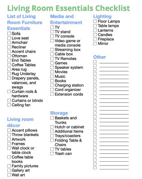 Living Room Essentials Checklist: 50+ Essential For A Living Room Items You Need (April 2024 ...